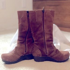 Pair of brown suede boots by Dansko.